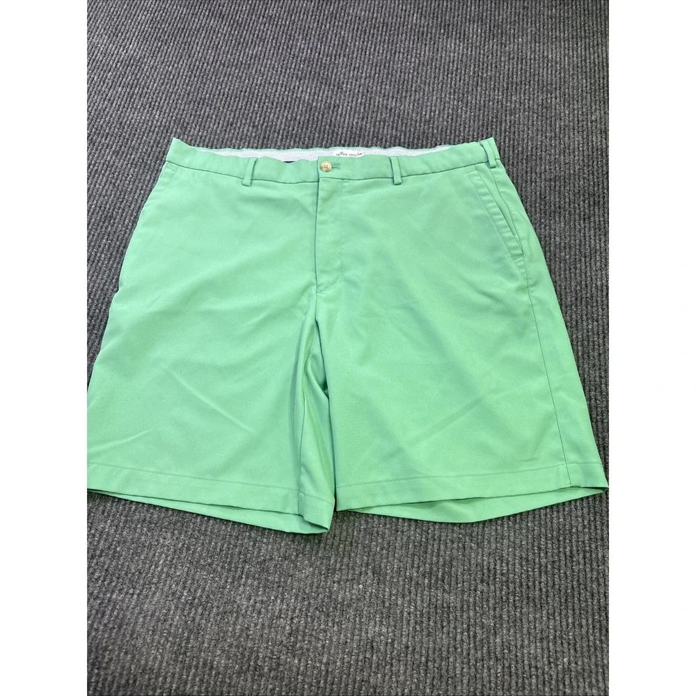 Peter Millar Shackleford Shorts Mens 38 Performance Hybrid bright green Stretch